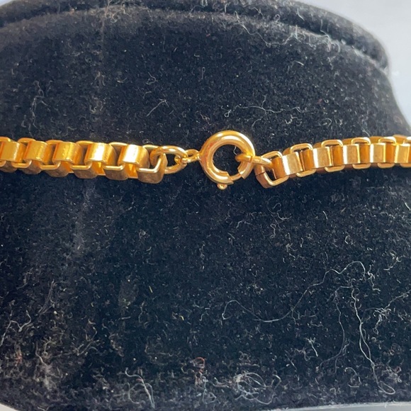 Vintage gold plated rectangle box chain 24” - Picture 4 of 6